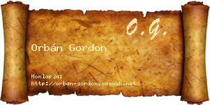 Orbán Gordon névjegykártya